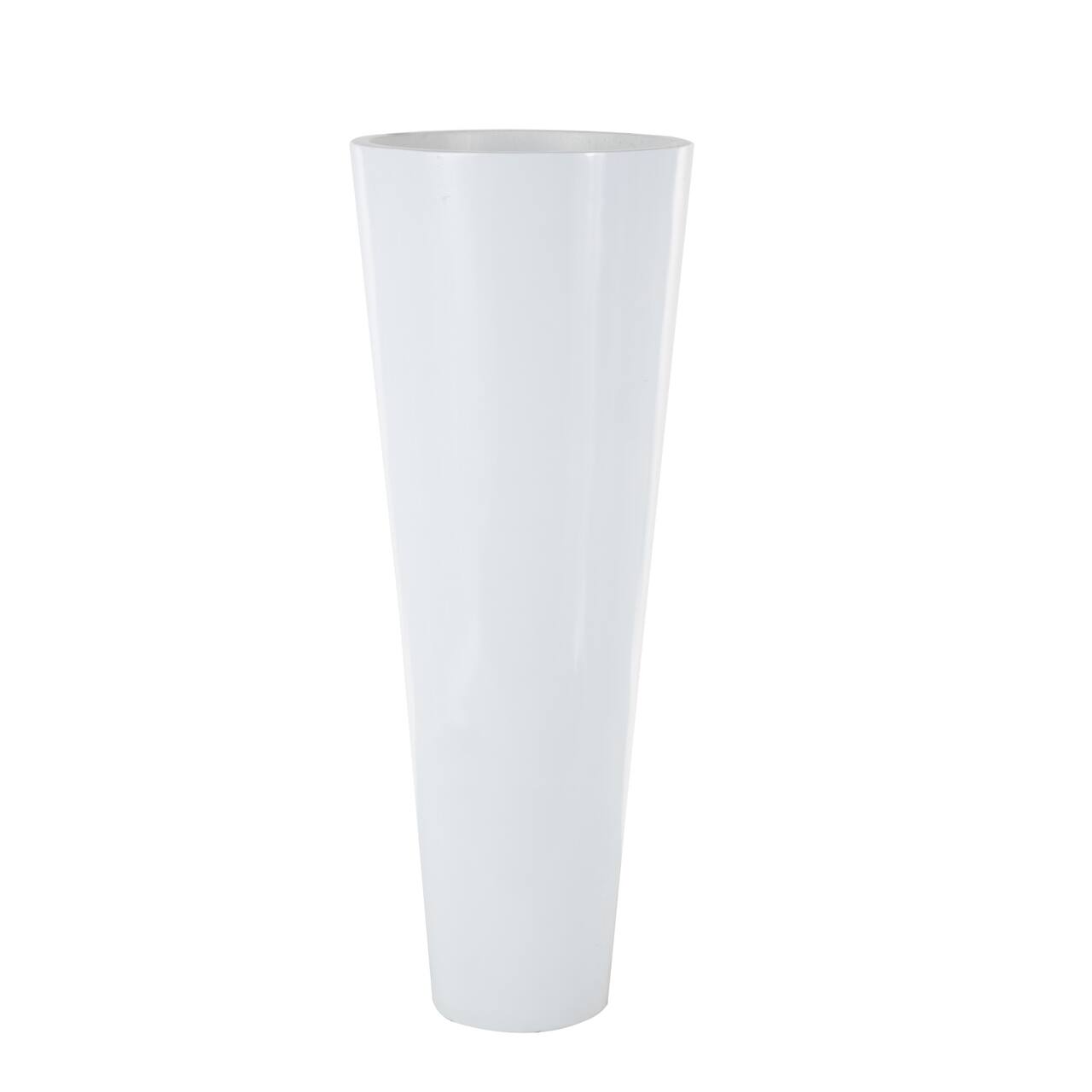 48" White Fiberglass Minimalistic Decorative Vase